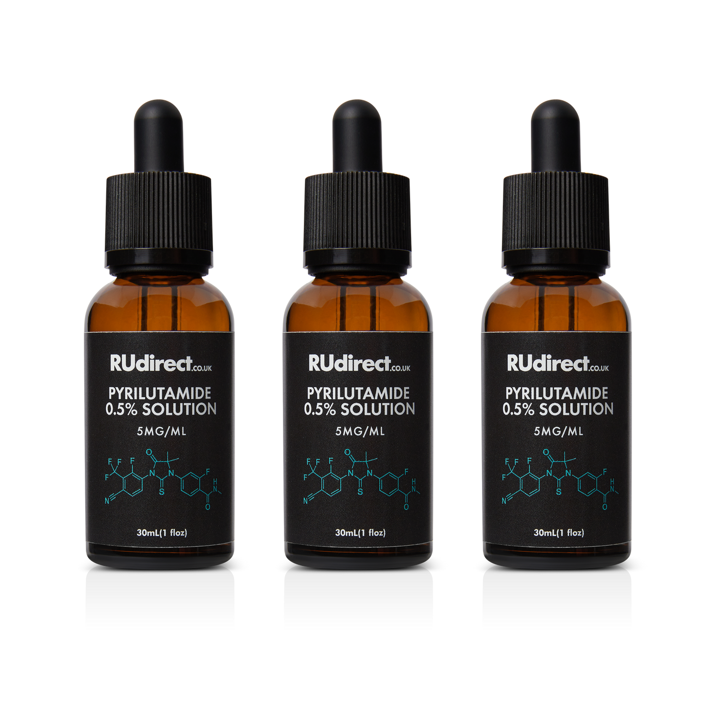 Pyrilutamide 0.5% solution - 3x30ml bottles