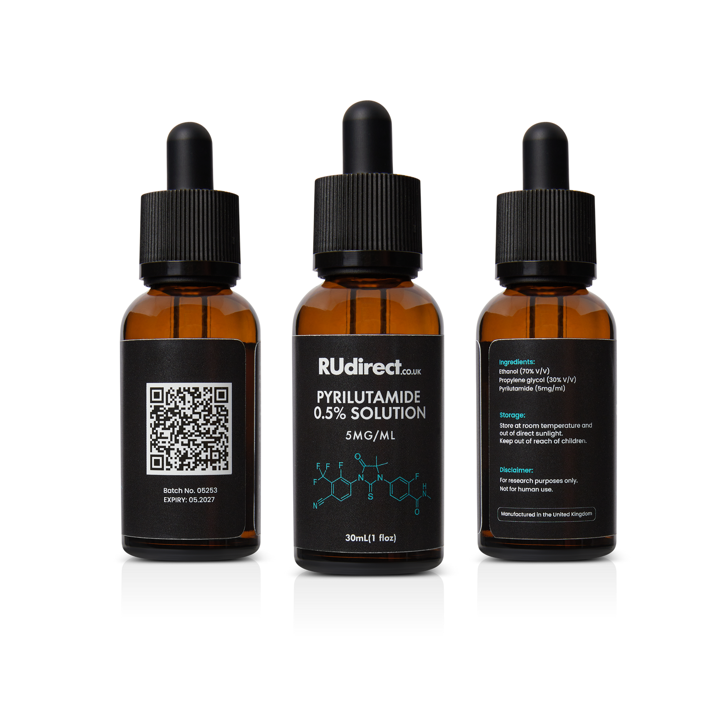 Pyrilutamide 0.5% solution - 2x30ml bottles