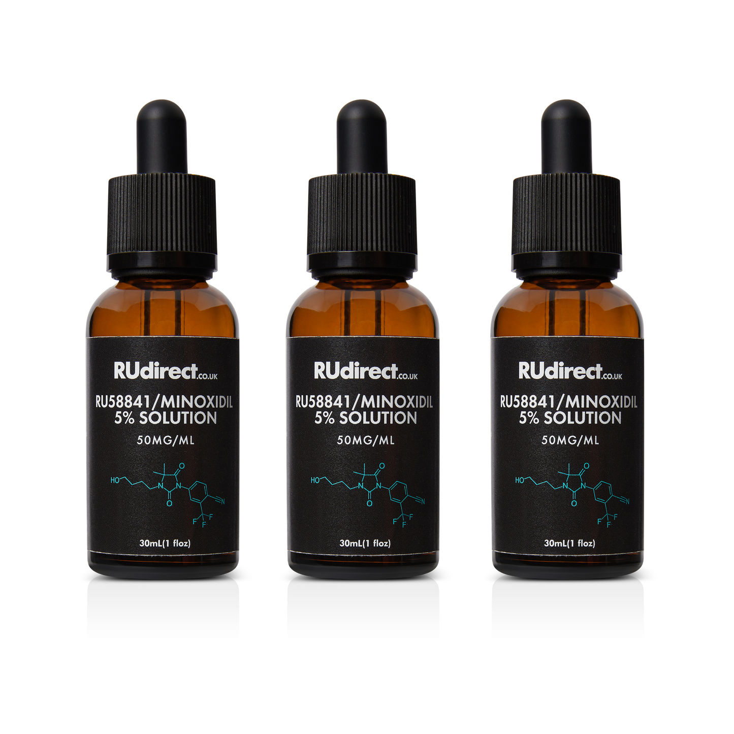 RU58841/Minoxidil 5% solution - 3x30ml bottles