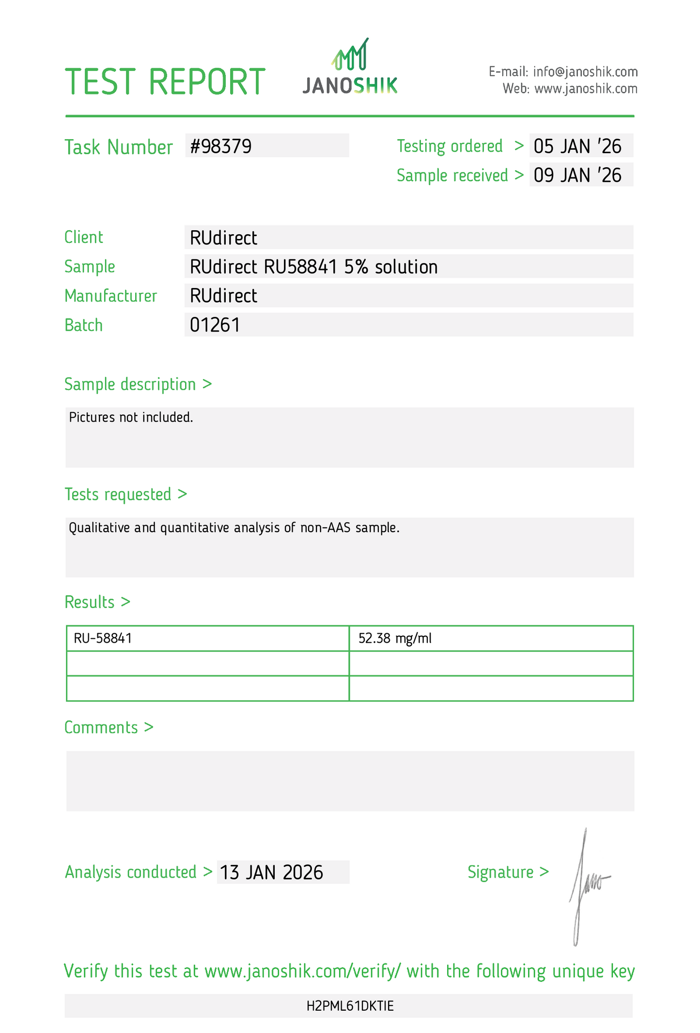RU58841 5% solution - 1x30ml bottle