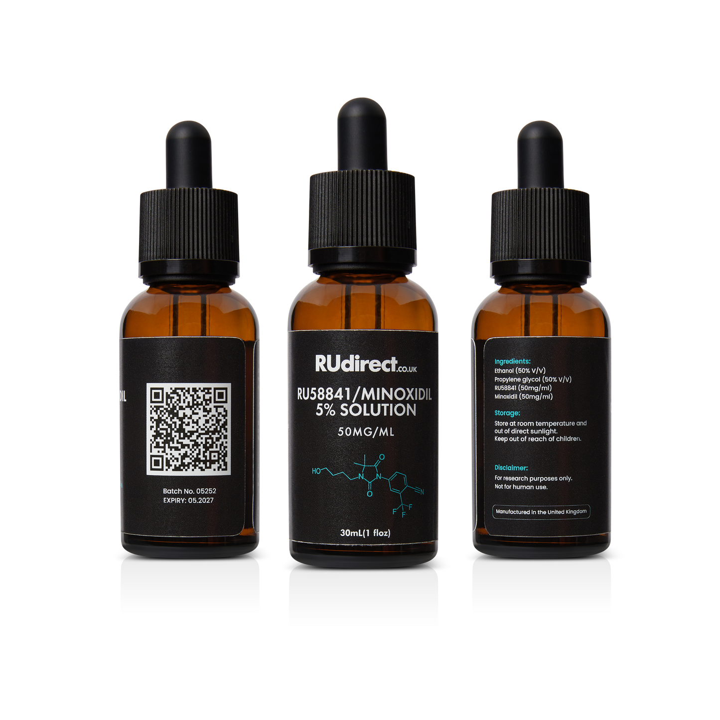 RU58841/Minoxidil 5% solution - 6x30ml bottles